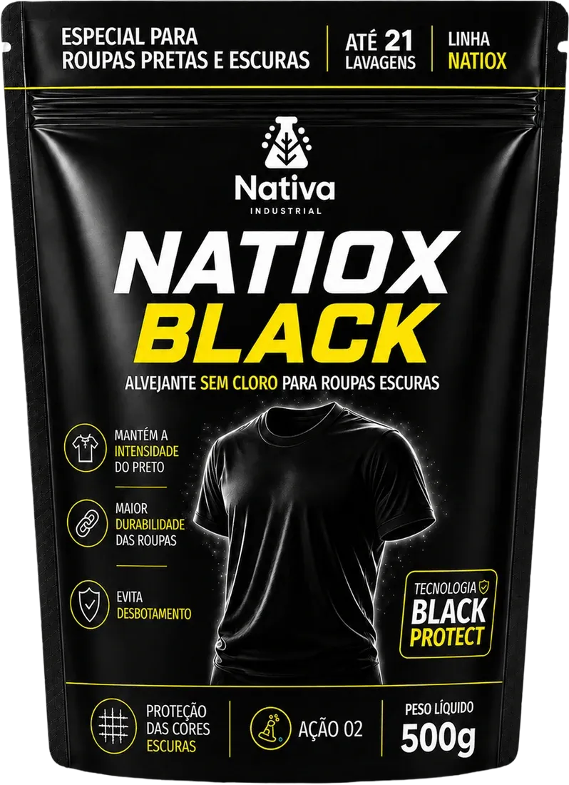 Embalagem do Natiox Black, alvejante sem cloro para roupas escuras